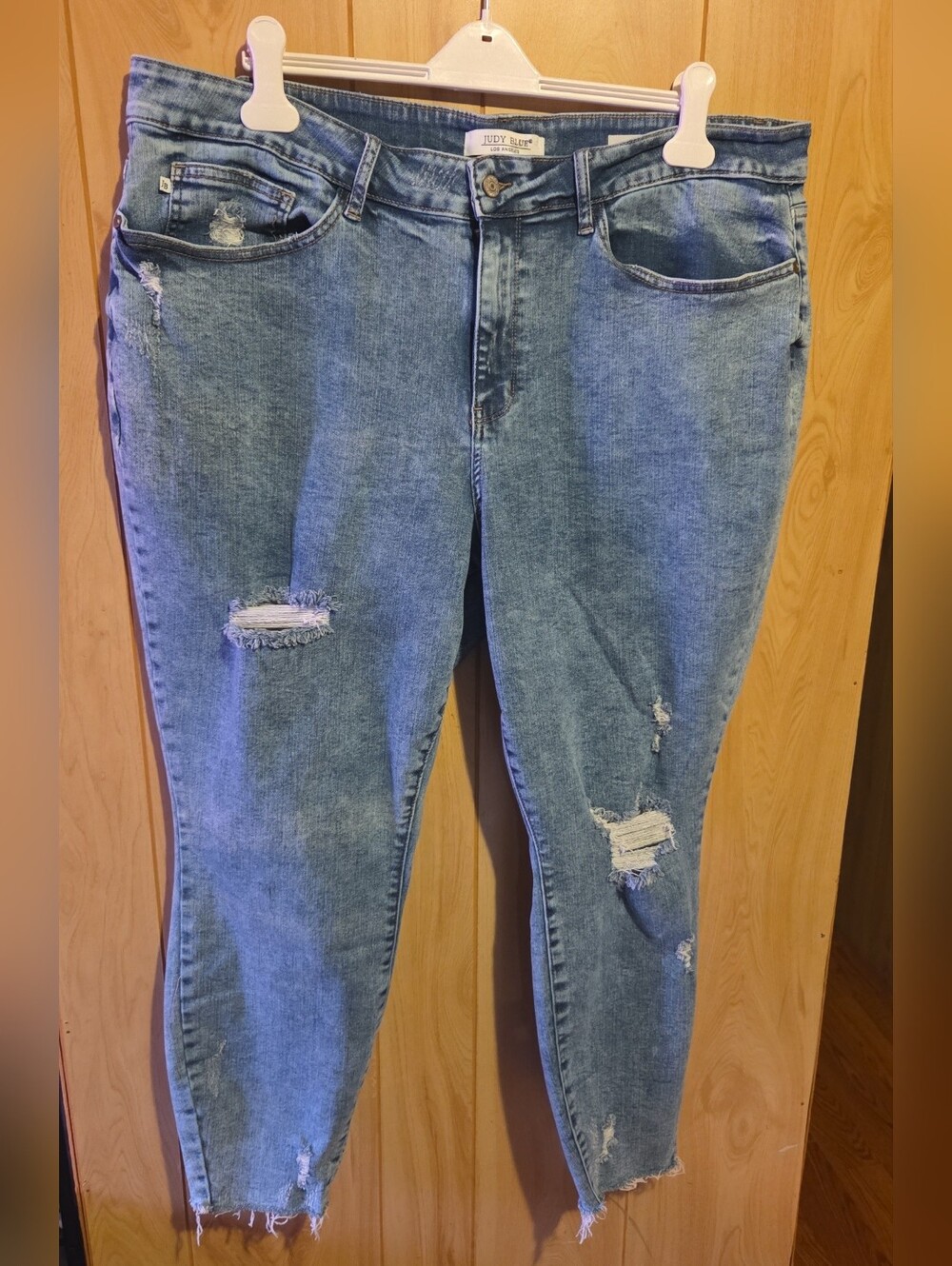 Judy Blue Lincoln Acid Wash High Rise Skinny Distressed Jeans Size 24W